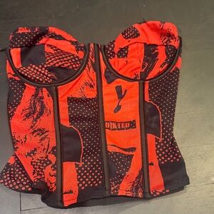 Edikted Red and Black Corset Top